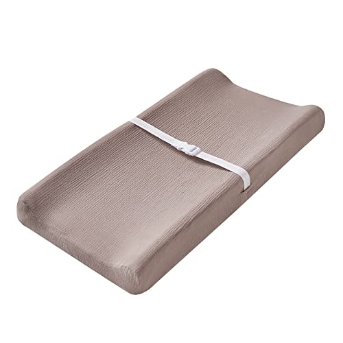 Aullar Solid Muslin Changing Table Pad Cover Khaki