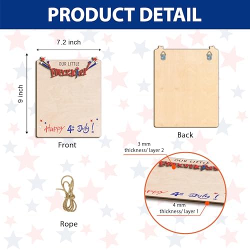 Our Little Firecracker 4th of July Footprint Decor Sign