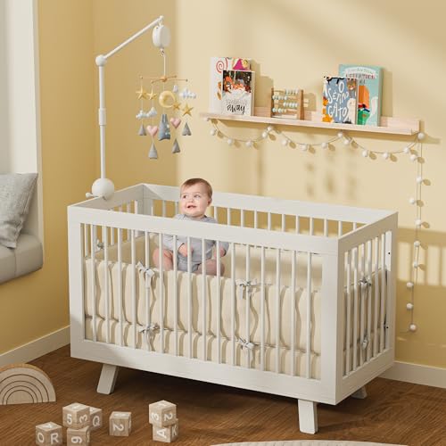 GIJIR Crib Mobile Arm with Music Box 325 Inch White Stand