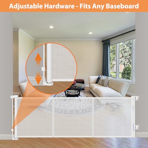 22 Inch Tall Retractable Dog Gate for Home Safety