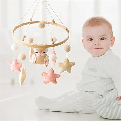 Boho Baby Mobile with Owl and Stars Design