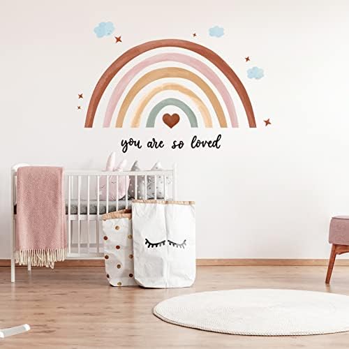 Containlol 30x14 Inch Rainbow Wall Decal for Kids Bedroom