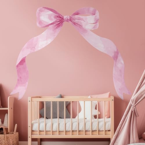 59 x 45 Inch Pink Bow Wall Sticker for Girl Room Decor