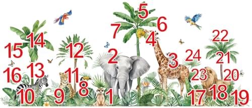 decalmile XXL Jungle Animals Wall Stickers for Kids Room and Nursery Decor