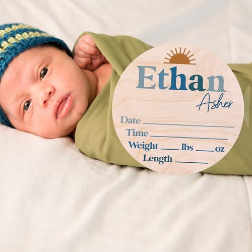 Welcome Newborn Baby Sign - Blue Nursery Decor