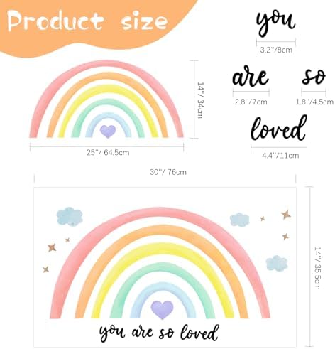 Containlol 30x14 Inch Rainbow Wall Decal for Kids Bedroom 1