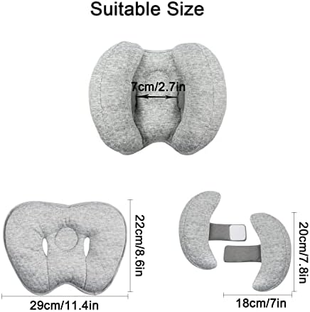 Yufiova Upgrade 2 in 1 Baby Travel Pillow - Banana Shape Adjustable Head Neck Support Car Seat Insert Pillow for Kids