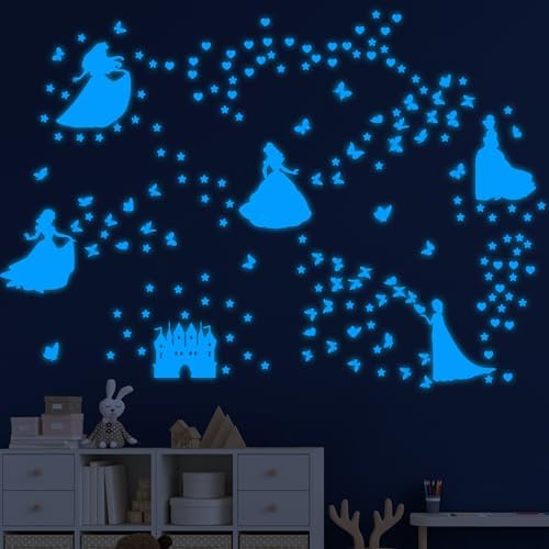 Glow in The Dark Princess Castle Wall Sticker Set