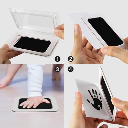 Inkless Baby Handprint Footprint Pad Black