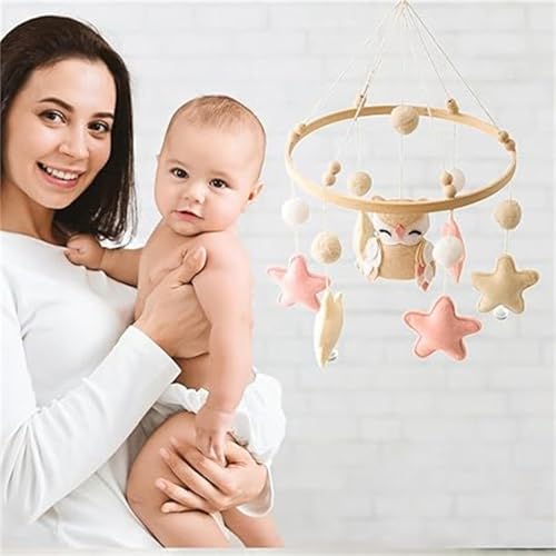 Boho Baby Mobile with Owl and Stars Design