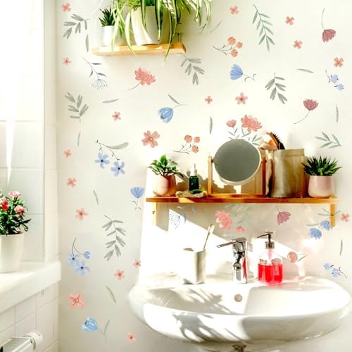 Lamkidle Boho Floral Wall Decals for Kids Room Decor