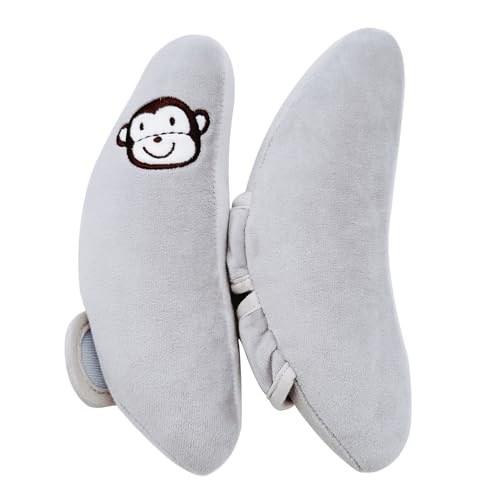 Adjustable Baby Head Support Pillow for Car Seat and Stroller Grey