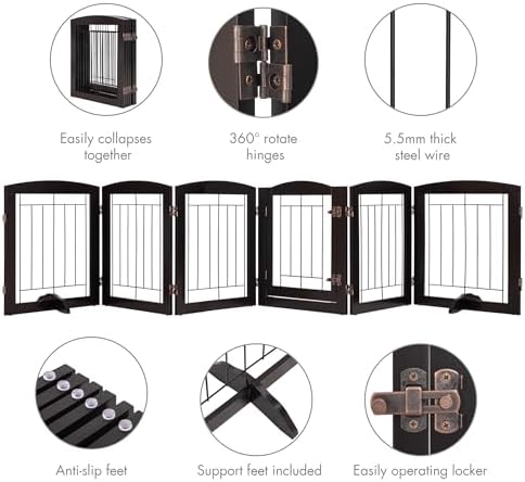 PAWLAND Indoor Dog Gate with Walk Through Door