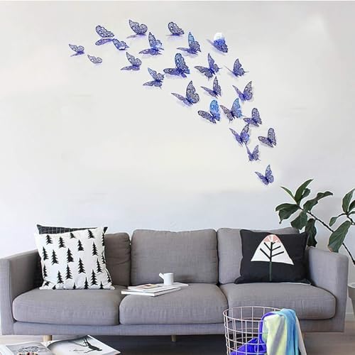 Cheerland 3D Royal Blue Butterfly Wall Stickers