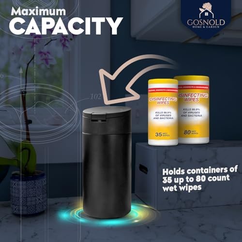 Extra Large Refillable Disinfecting Wipes Dispenser Black