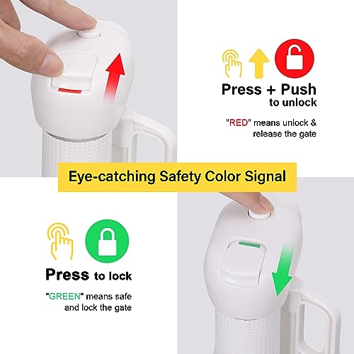 Retractable Baby Gate for Stairs and Doorways 54 Wide 34 Tall Mesh Safety Gate White