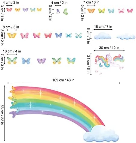 decalmile Rainbow Wall Decals for Girls Bedroom