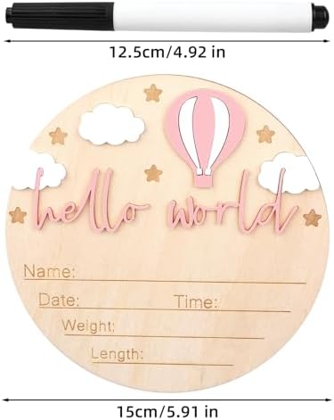 Wooden Baby Announcement Sign Hello World