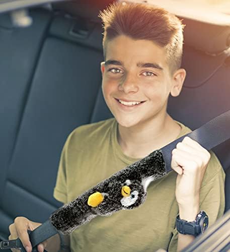 DolliBu Black Penguin Plush Car Seatbelt Cover