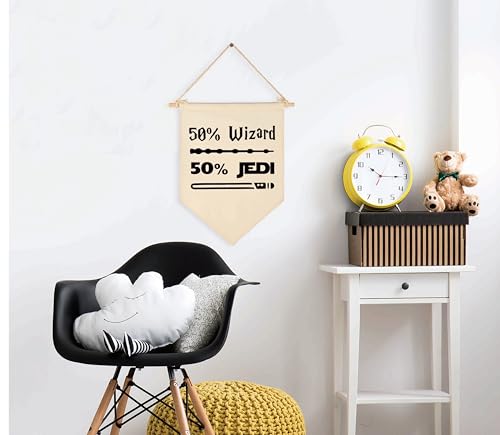 Topthink 50 Wizard 50 Jedi Canvas Hanging Flag Banner Wall Decor Gift for Baby Kids Boy Nursery Teen Room Front Door