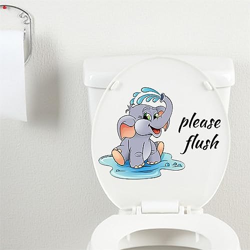 Cute Elephant Toilet Lid Wall Decal 906in x 1102in
