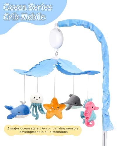 FEISIKE Baby Crib Mobile with 35 Lullabies and Ocean Theme