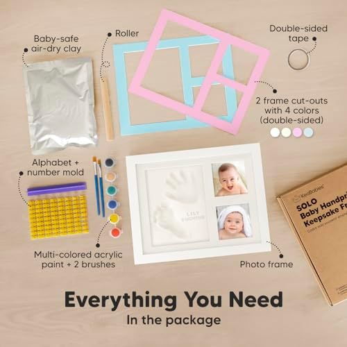 KeaBabies Inkless Baby Hand Footprint Ornament Kit