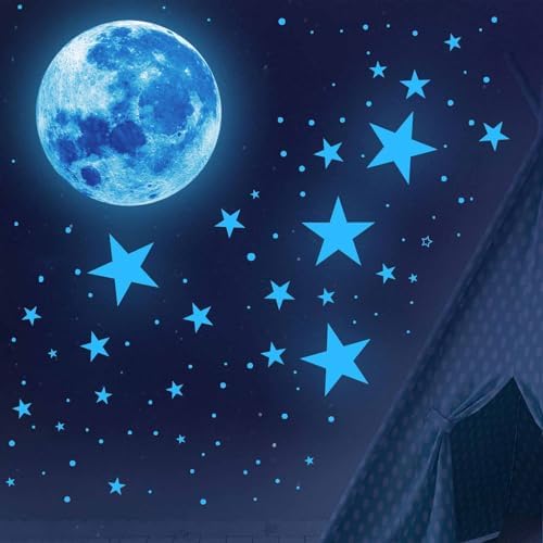 1078Pcs Glow in The Dark Stars Moon Ceiling Decor Stickers