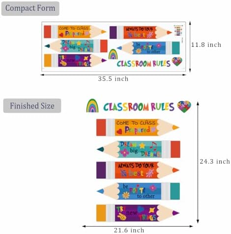 Colorful Inspirational Wall Stickers for Classroom and Kids Room Decor