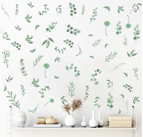 Barri Design Green Leaves Wall Stickers Boho Decor