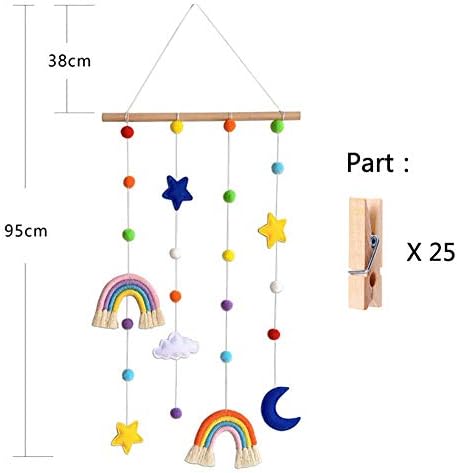 URMAGIC Macrame Rainbow Wall Hanging for Nursery