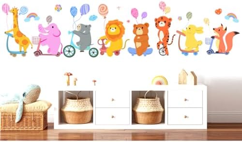 Colorful Animal Wall Decals for Playrooms and Nurseries