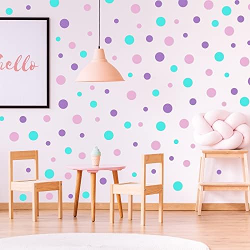 288 Piece Assorted Polka Dot Wall Decals for Bedroom and Nursery