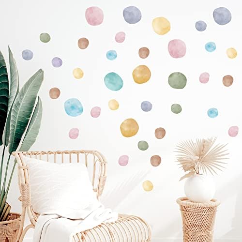 Epakh 296 Pcs Polka Dots Wall Decal Boho Rainbow Kids Room Decor