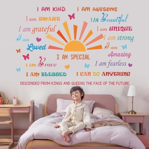 Inspirational Quotes Half Sun Peel and Stick Wall Decals for Baby Nursery Decor