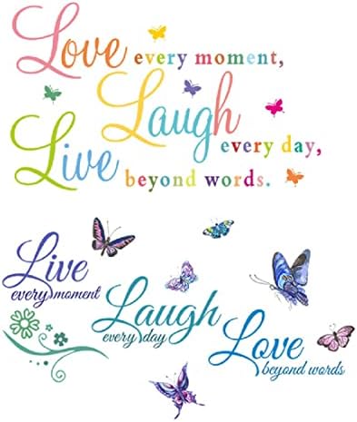 Live Laugh Love Wall Decals Butterfly Motivational Quotes