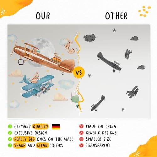 WS Wallpaper Hot Air Balloon Wall Decals - Animal Stickers for Kids Room
