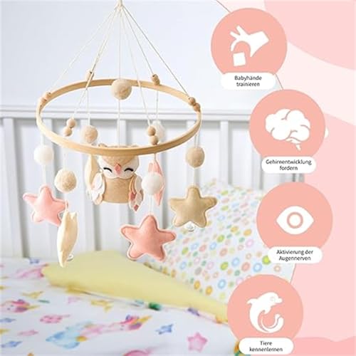 Boho Baby Mobile with Owl and Stars Design
