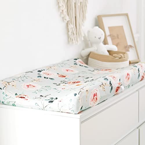 GRSSDER Stretch Ultra Soft Jersey Knit Changing Pad Covers 2 Pack for Girls