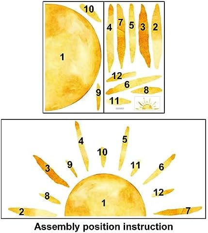 Duocheer Half Sun Wall Decal Extra Large Boho Decor