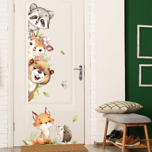 Watercolor Jungle Animal Wall Decals for Baby Nursery