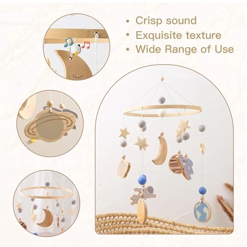 Space Moon Star Baby Crib Mobile for Boys Girls