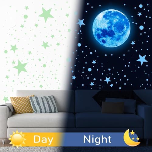 492Pcs Glow in the Dark Stars Ceiling Moon Space Wall Decals