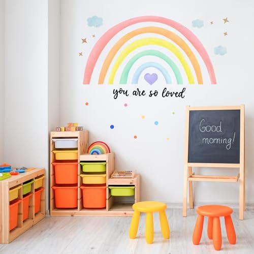 Containlol 30x14 Inch Rainbow Wall Decal for Kids Bedroom 1