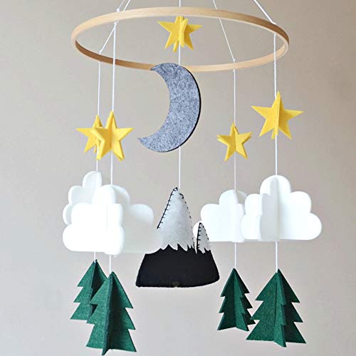 Baby Crib Mobile Starry Woodland Decor for Nursery