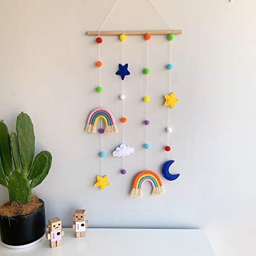 URMAGIC Macrame Rainbow Wall Hanging for Nursery