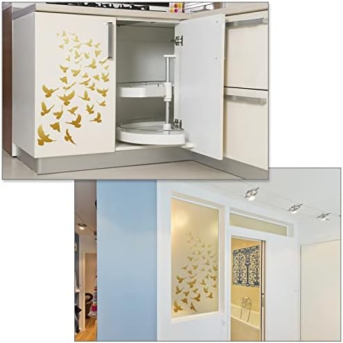 SUPERDANT 40PCS Gold Flying Birds Wall Stickers