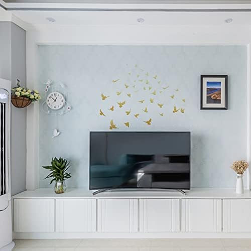 SUPERDANT 40PCS Gold Flying Birds Wall Stickers