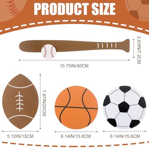 4 Pcs Wooden Sports Wall Art for Boys Room Decor