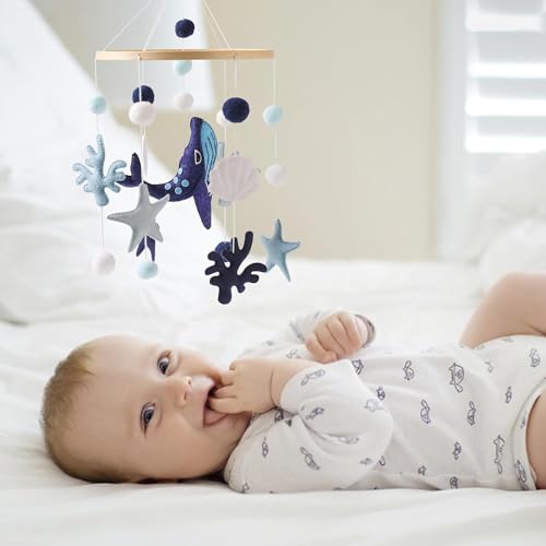 Baby Mobile Wind Chime Sea Creatures Whale Crib Decor